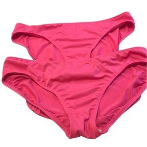 Set of 2! Land’s End girls Swim Bottoms.  Size 16+ (plus). Hot pink